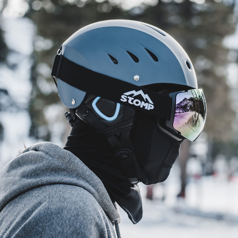 STOMP Ski & Snowboarding Snow Sports Helmet with Build-in Pocket in Ear Pads for Wireless Drop-in Headphone (Matte Blue, X-Large) - Image 4